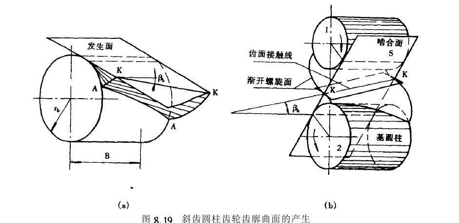 斜齒圓柱齒輪機構(gòu)圖