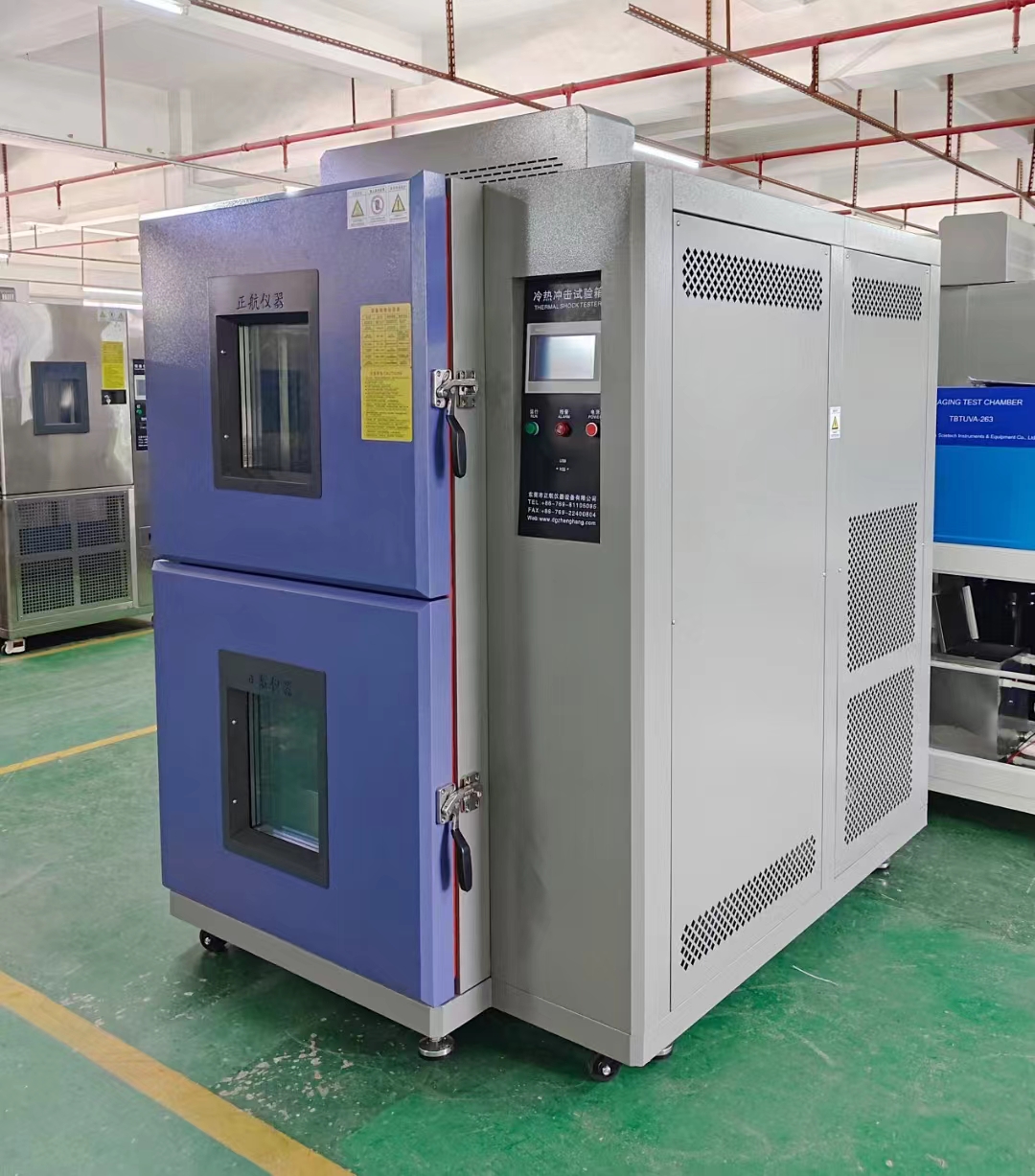 新年新啟程，為深圳連接器客戶公司發(fā)貨兩箱吊籃式冷熱沖擊箱